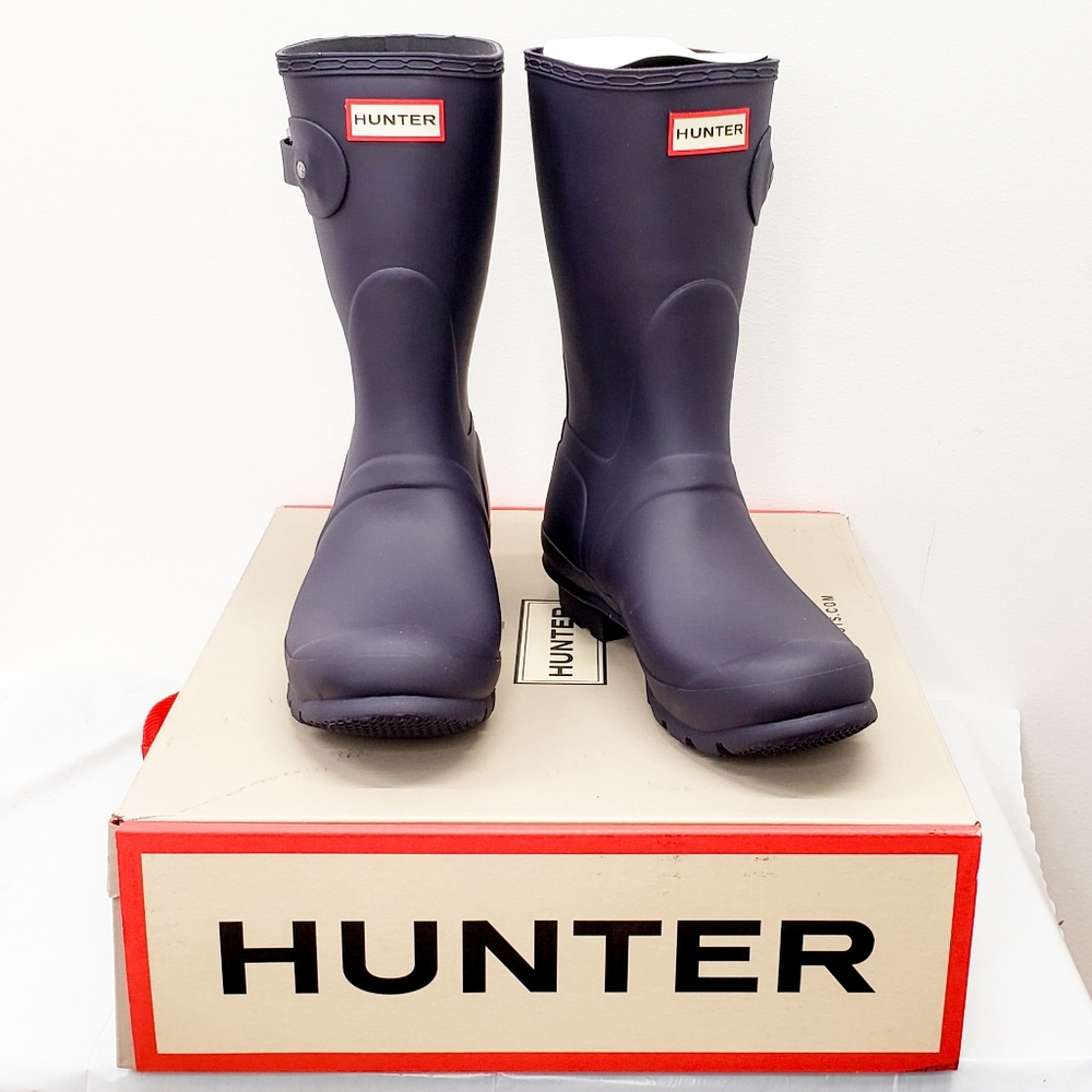 NIB Hunter Short Waterproof Rain Boot - Aubergine - Picture 10 of 10